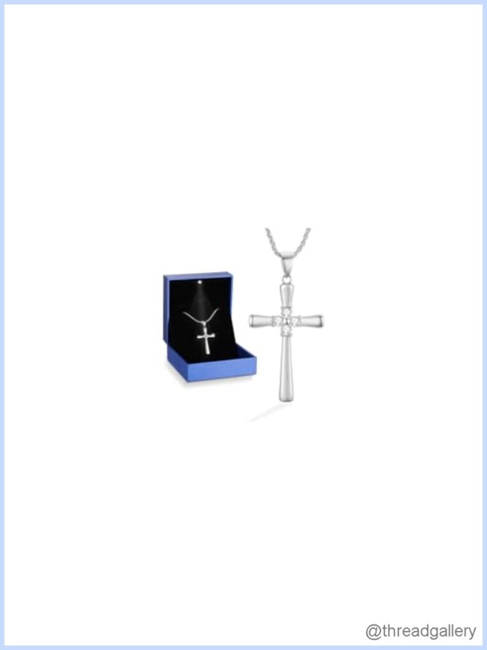 S925 Sterling Silver Moissanite Cross Necklace 1CT Wheat Chain